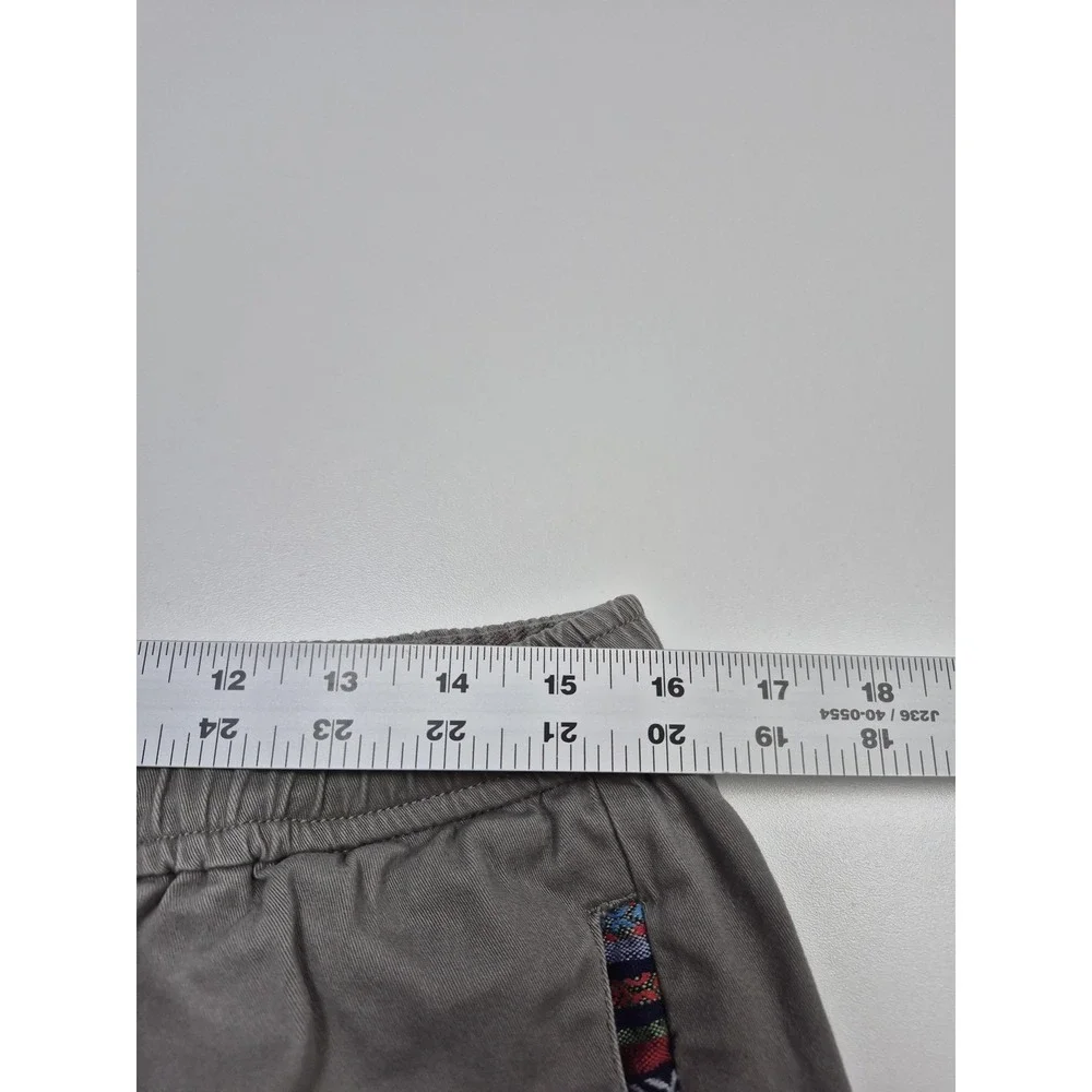 Wowie Men's Jogger Pants Gray Southwestern Trim Elastic Waist Large